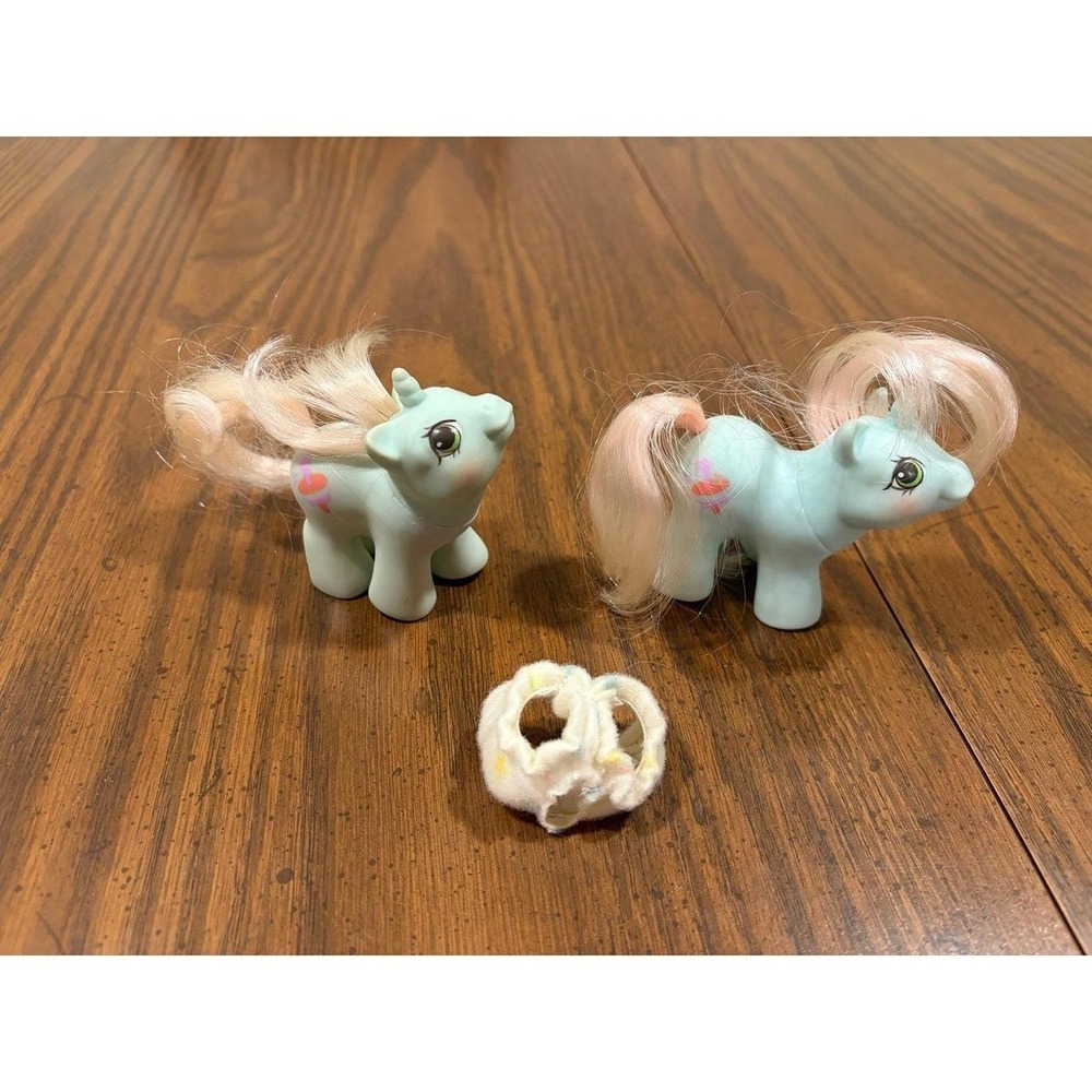 Vintage My Little Pony G1 Baby Tiddly-Winks Lot Blue Hasbro 1980s Toy Figures